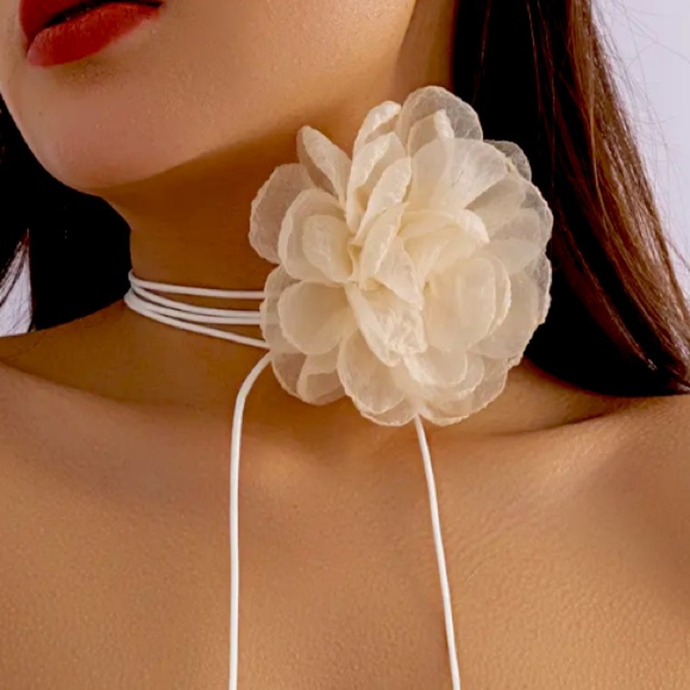 Elegant Big Rose Flower Clavicle Chain Necklace